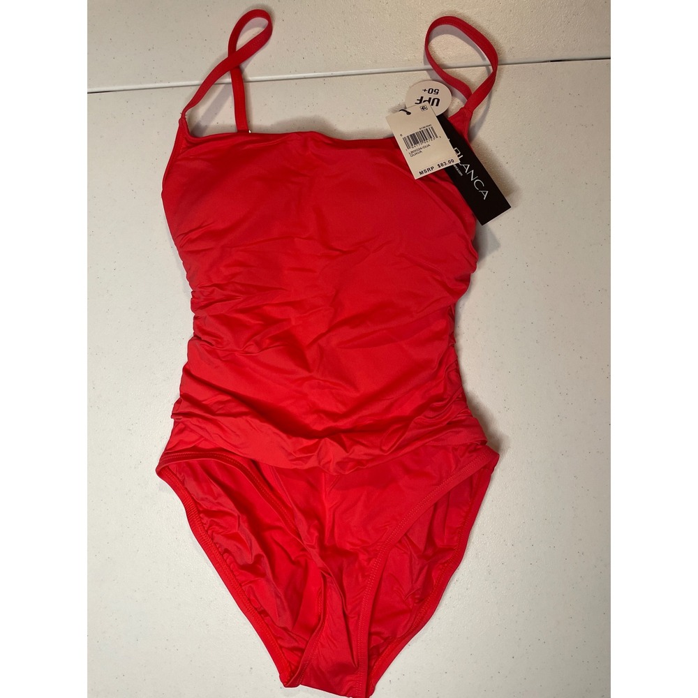 La Blanca Women's One Piece Swimsuit Island Goddess Shirred Side, 6